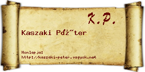 Kaszaki Péter névjegykártya