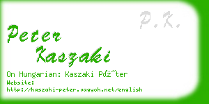 peter kaszaki business card